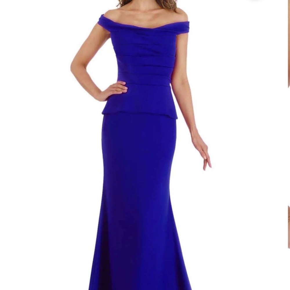 Royal Blue Off-Shoulder Gown for Weddings